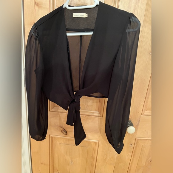 Cropped Black Blouse NEVER WORN - Picture 8 of 10